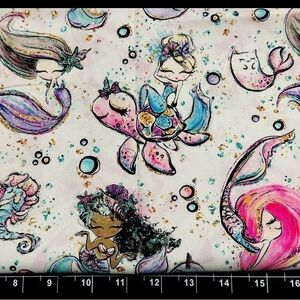 Mermaid-Themed slip cover with Colorful Illustrations